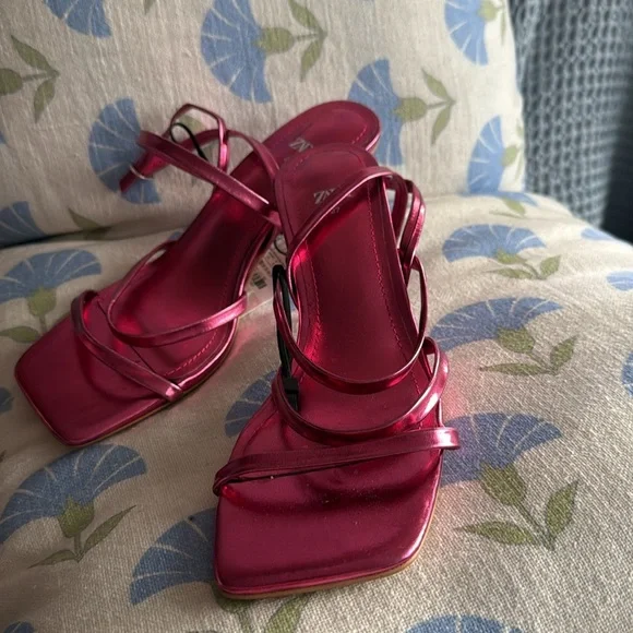 Zara Pink Strappy Women's Sandals - Picture 5 of 6